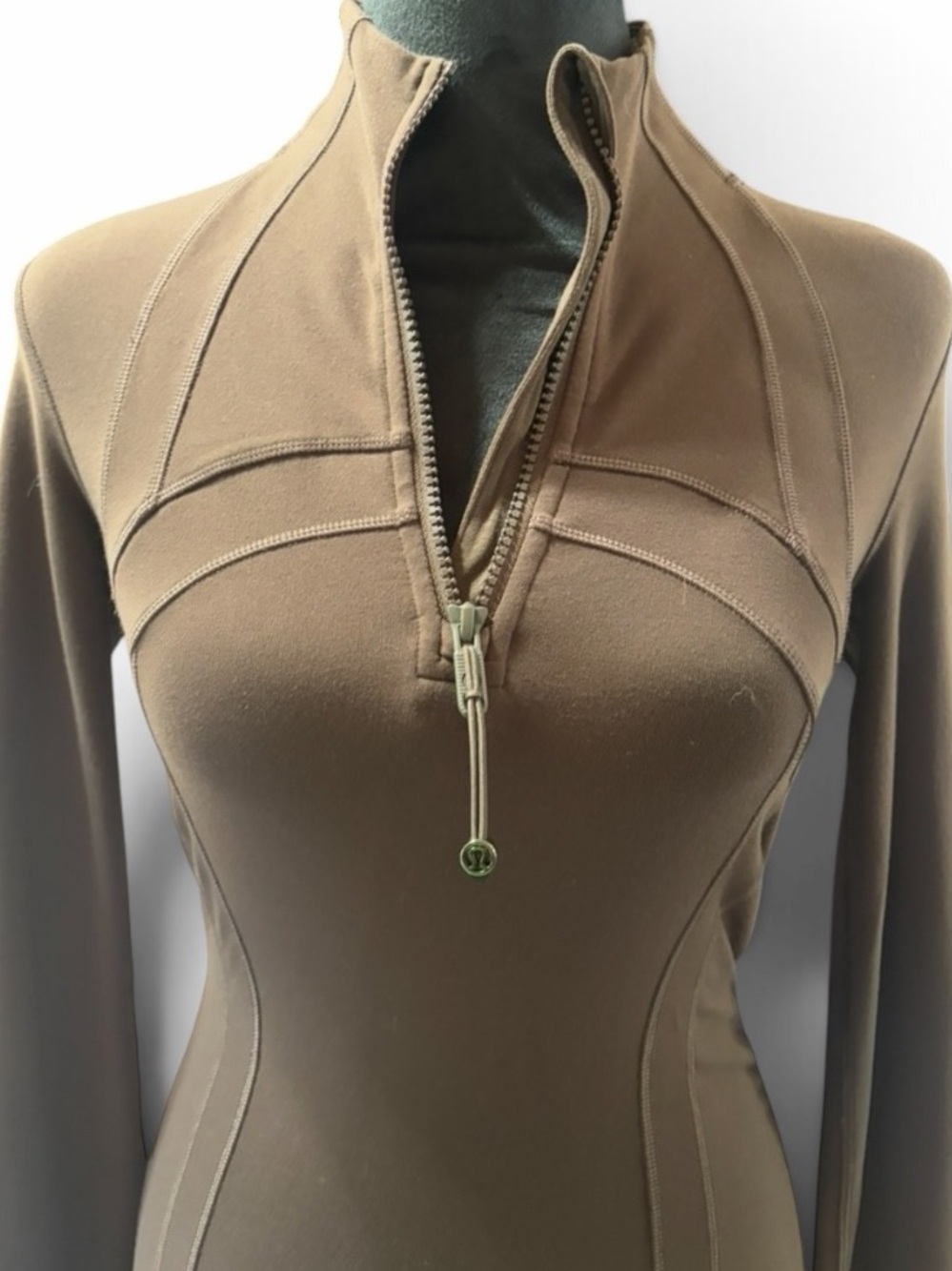 Lululemon Softstreme Long-Sleeve Half-Zip Dress Brown
 LongSleeve mock neck - Picture 3 of 10